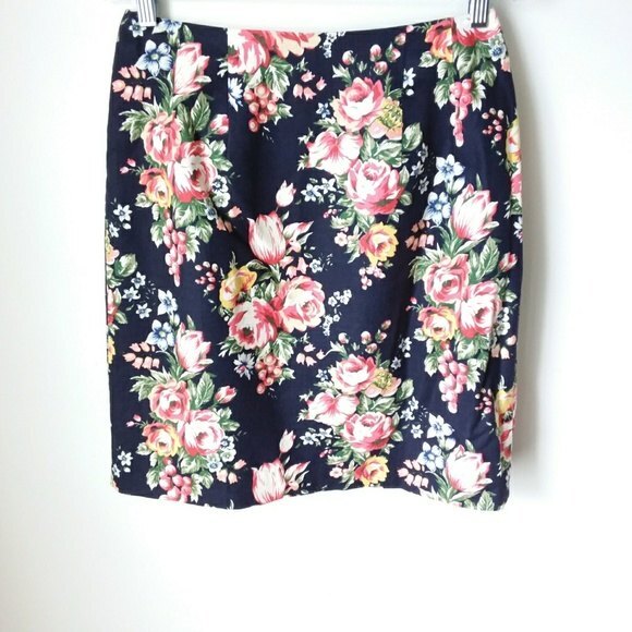 Linen Blend Brooks Brothers Floral Wrap Skirt 10 - Picture 4 of 7